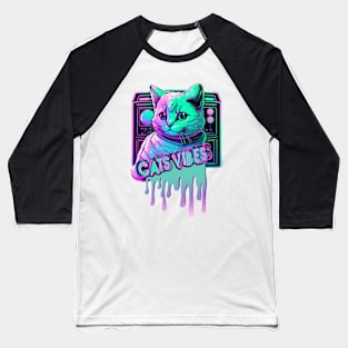 neon music cat Baseball T-Shirt